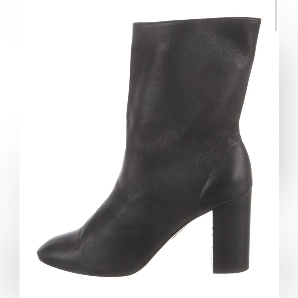 Aquazzura Black Heeled Boots with Chunky Heel